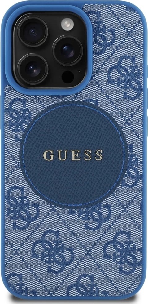 Mbështjellës Guess 4G Circle Classic Logo MagSafe për iPhone 16 Pro, Kaltër Mbështjellës Guess 4G Circle Classic Logo MagSafe për iPhone 16 Pro, Kaltër