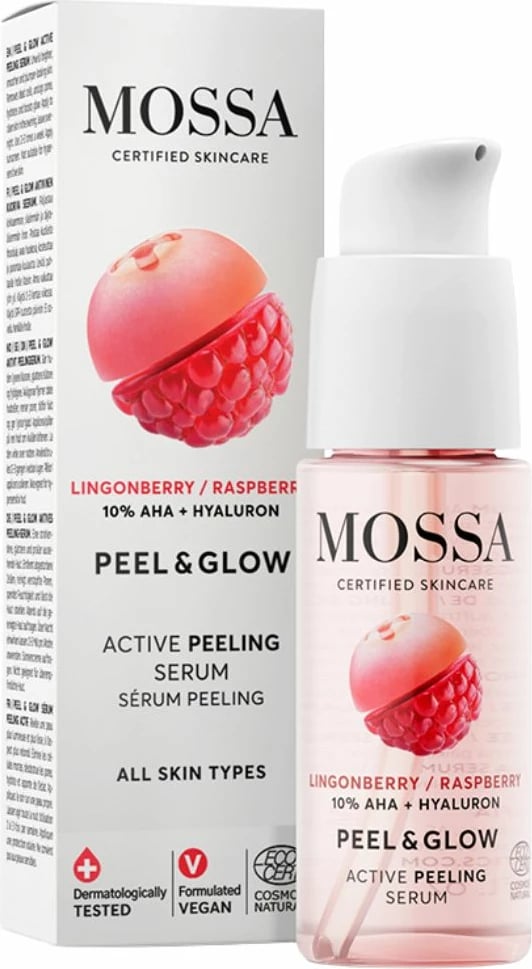 Serum nate eksfoliues për fytyrë MOSSA Peel & Glow Active Night Exfoliating për femra 30ml