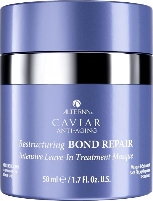 Maskë pa shpëlarje për flokë për femra Alterna Caviar Anti-Aging Restructuring Bond Repair Intensive Leave-In Treatment Mask, 50ml