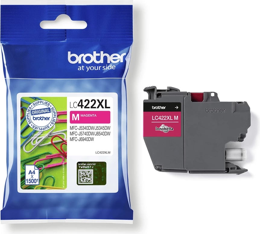 kasetë boje Brother LC-422XLM XL, rendiment 1500 faqe, magenta