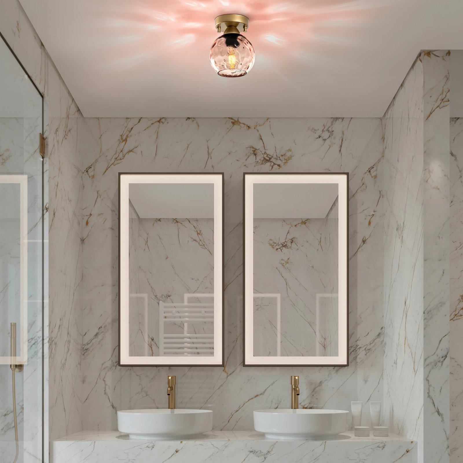 Llambë tavani Opviq Benek, rozë dhe e zezë, 15x15x18cm