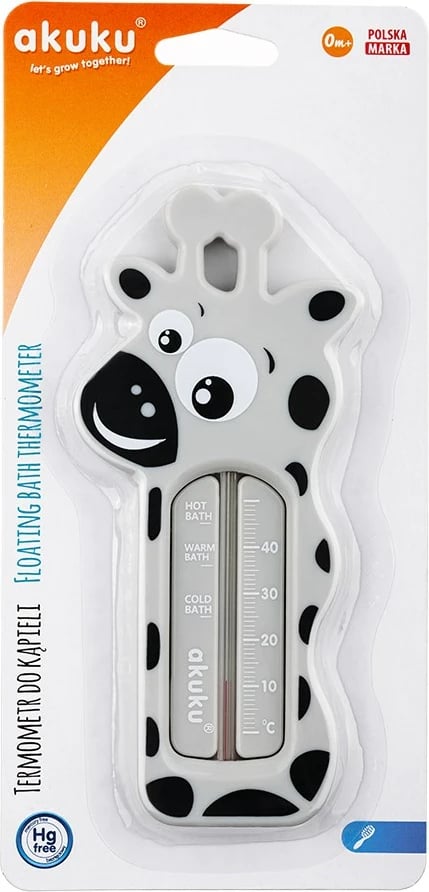 termometër banje për bebe, Akuku, Giraffe, pa merkur, notues, gri