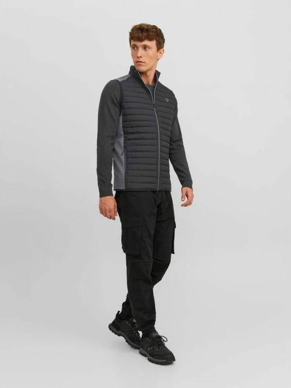 Jelek për meshkuj Jack & Jones, ngjyrë e zezë dhe gri