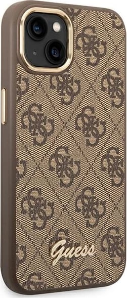 Mbështjellës Guess GUHCP14SHG4SHW për iPhone 14 6.1", 4G Vintage Gold Logo, Kafe