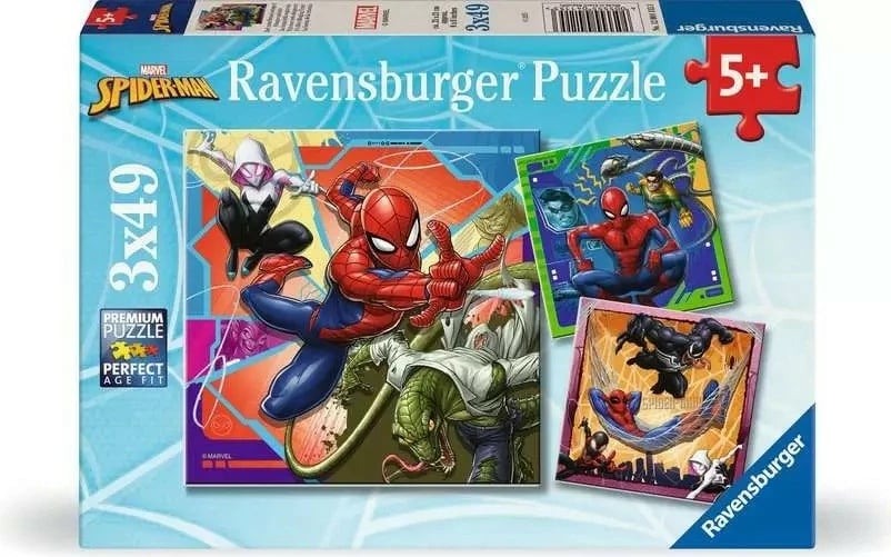 Puzzle Spiderman Ravensburger 3x49 pjesë për fëmijë
