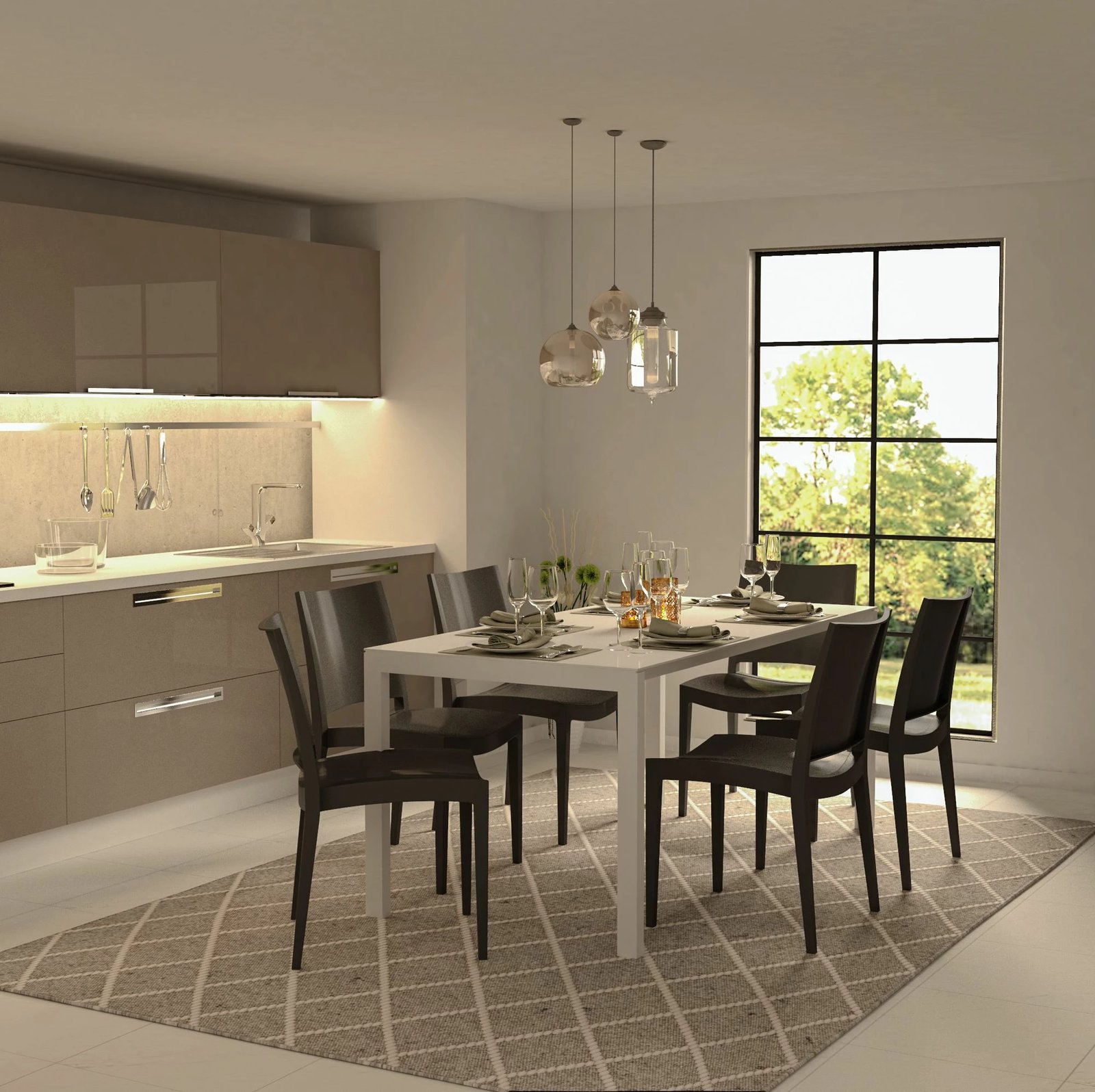 Set karrigesh (4 copë) Specto, Skye Decor, ngjyrë antracit