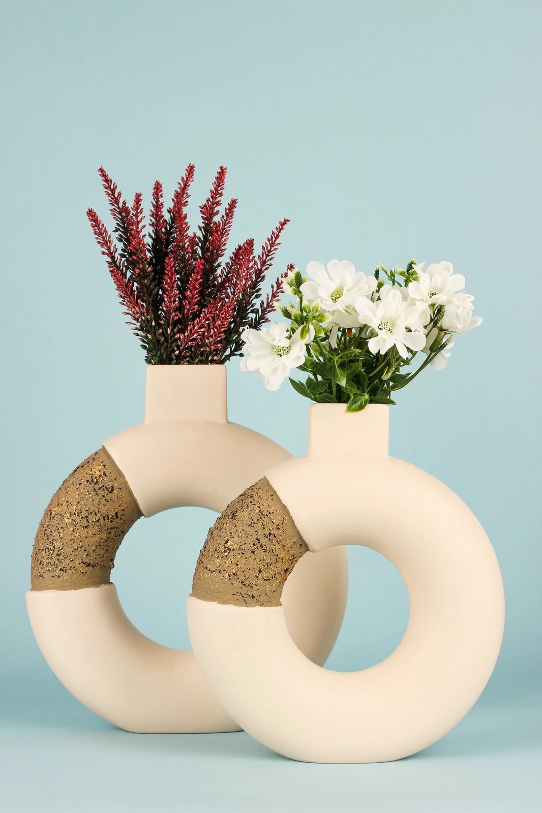 Set dekorativ me dy vazo, ngjyrë ecru, Evila Originals, BK010