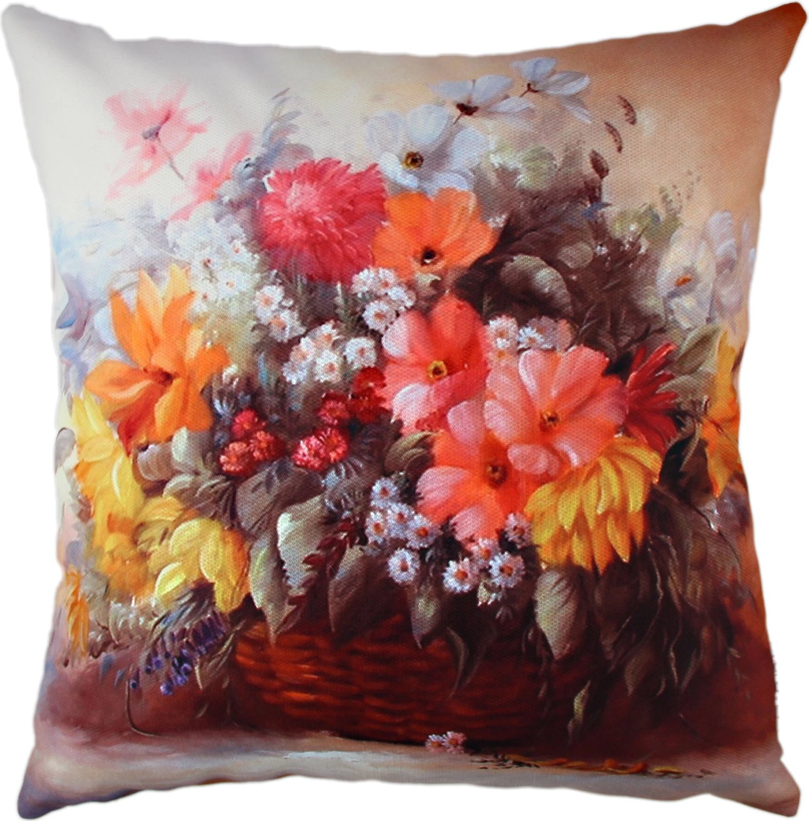 Jastëk dekorativ me lule, shumëngjyrësh, Evila Originals, A10837