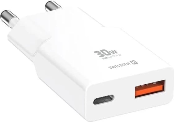 SWISSTEN SLIM KARIKUES GaN USB-C + USB-A 30W 