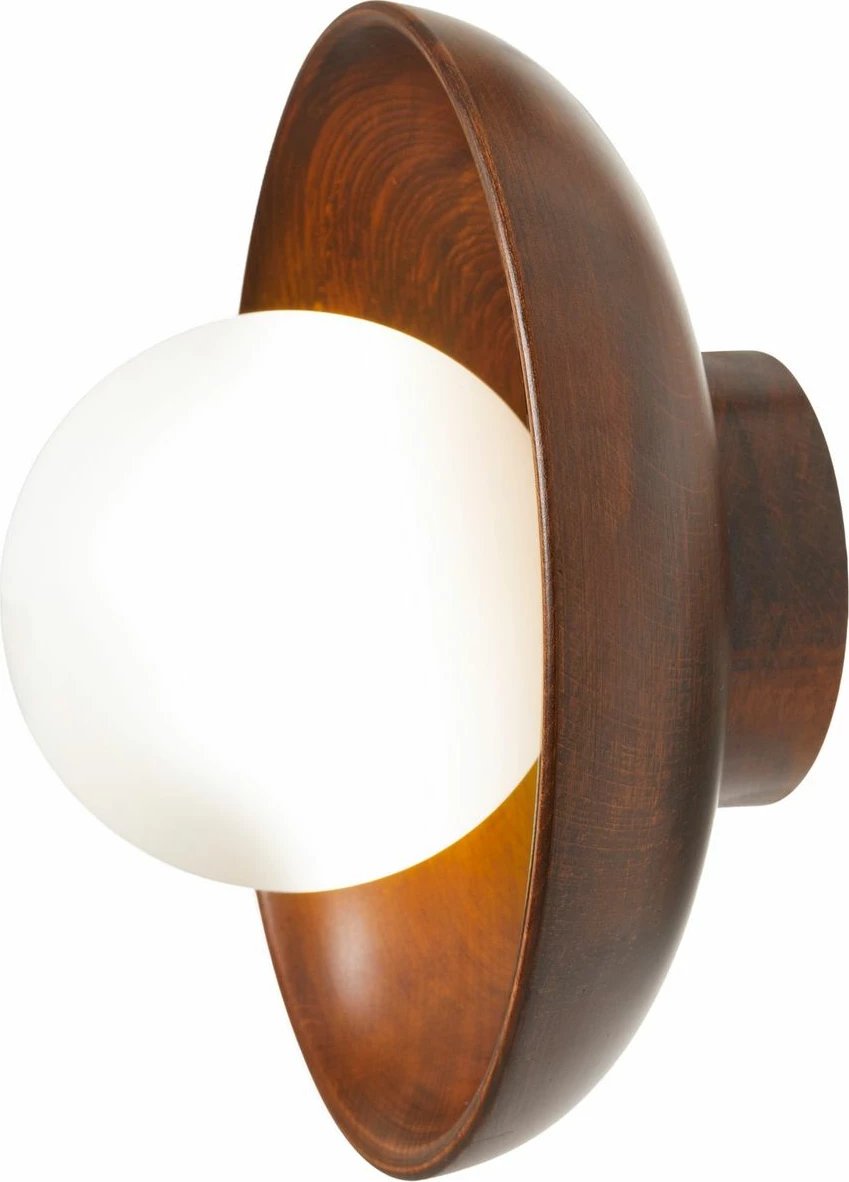 Llambë muri Opviq, dru arre, Hand-S, ngjyrë arre-bardhë