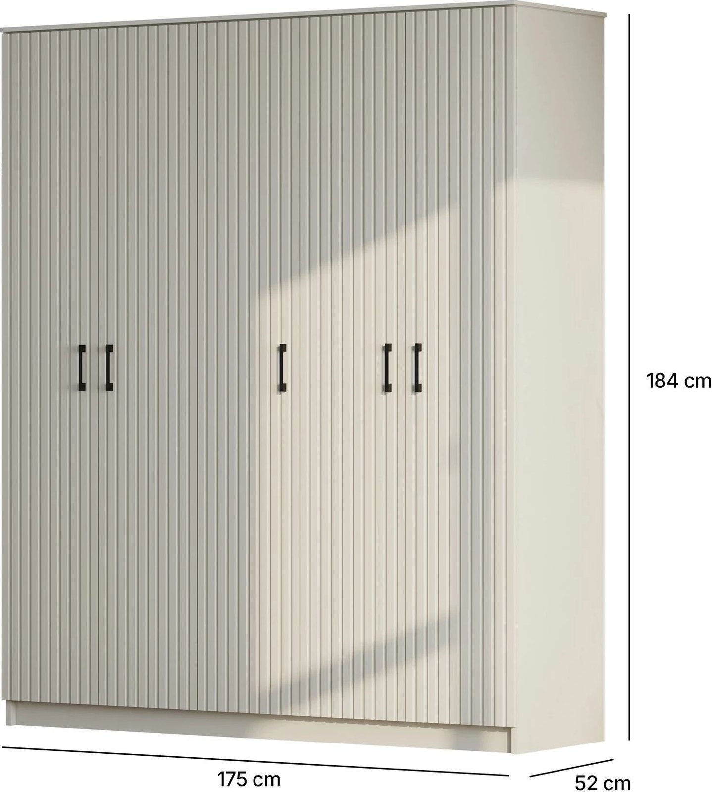 Dollap garderobe Skye Decor, ngjyrë e bardhë matte, RB-185-04