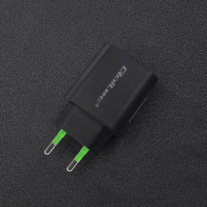 Karikues rrjeti Qoltec 51713, 18W, USB Type C PD, USB QC 3.0, i zi