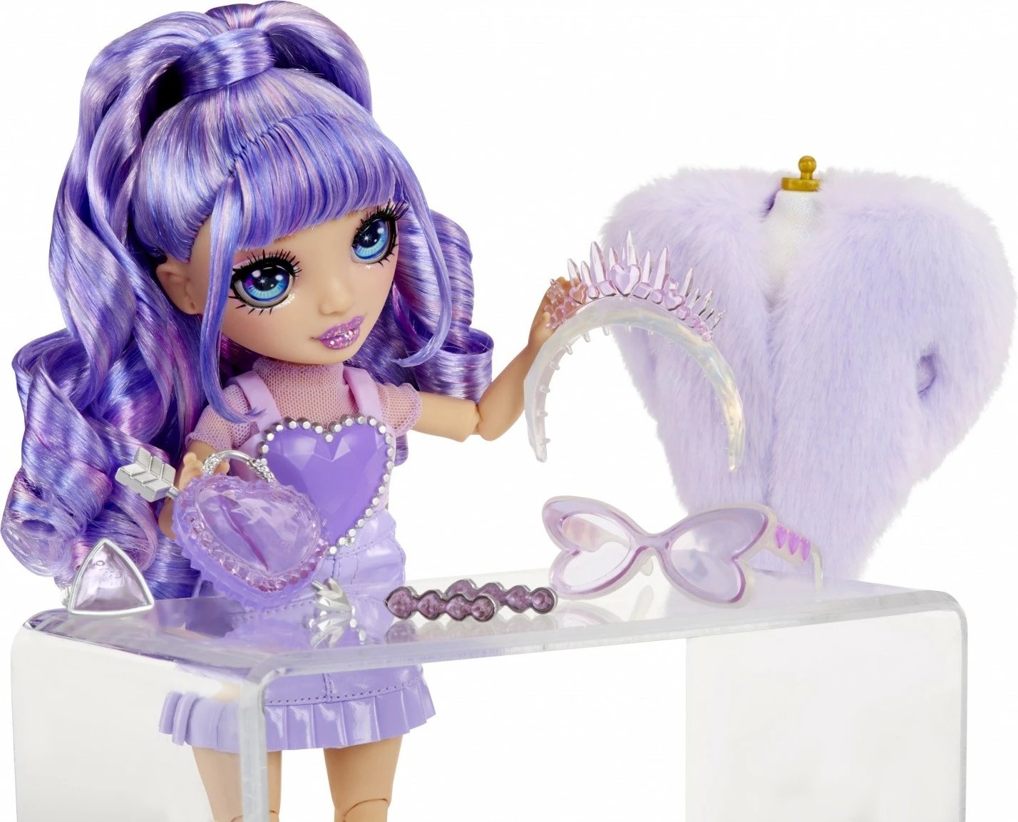 Set lodër Rainbow High Creative Crystals, Violet, me aksesorë të personalizueshëm