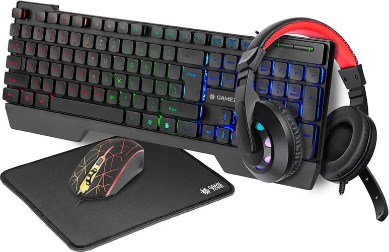 Set maus, tastierë, kufje & mauspad për gaming Tracer, i zi