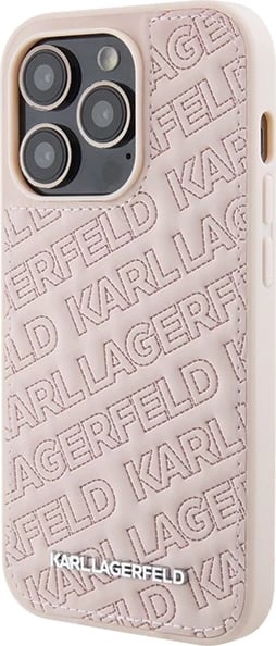 Mbështjellës Karl Lagerfeld Quilted K Pattern për iPhone 15 Pro Max, Rozë
