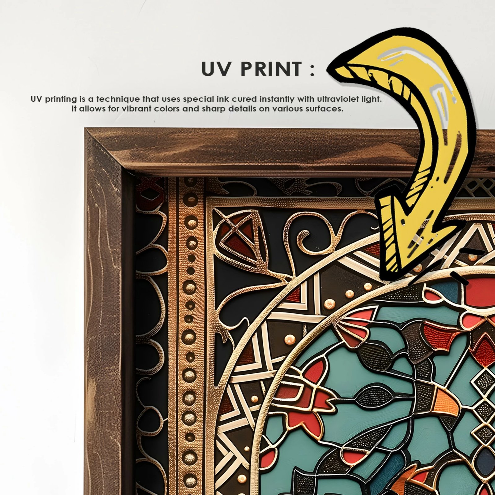 Pikturë dekorative me kornizë MDF, shumëngjyrëshe, Wallity, GE117-L