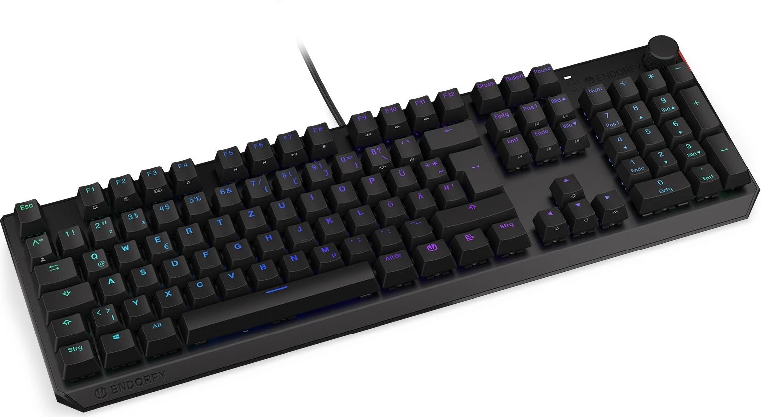 Tastierë mekanike Endorfy Thock, Kailh Red, RGB, QWERTZ, e zezë