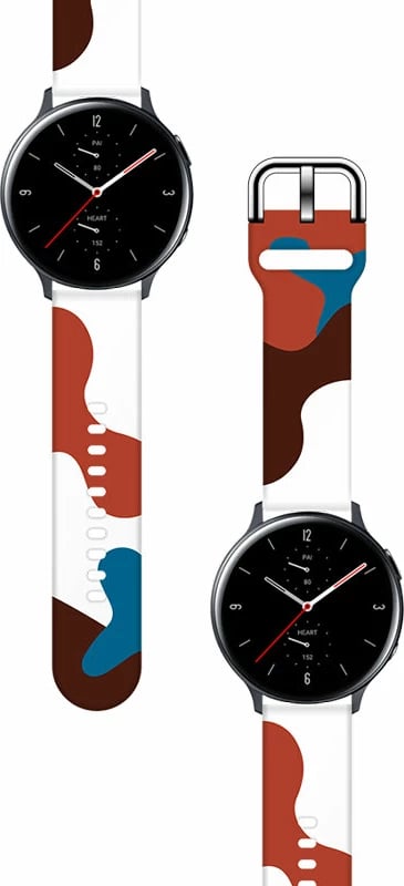 Rrip silikoni për smartwatch Hurtel Moro Band për Samsung Galaxy Watch 46mm, model kamuflazh, Blu, Kuq, Bardhë