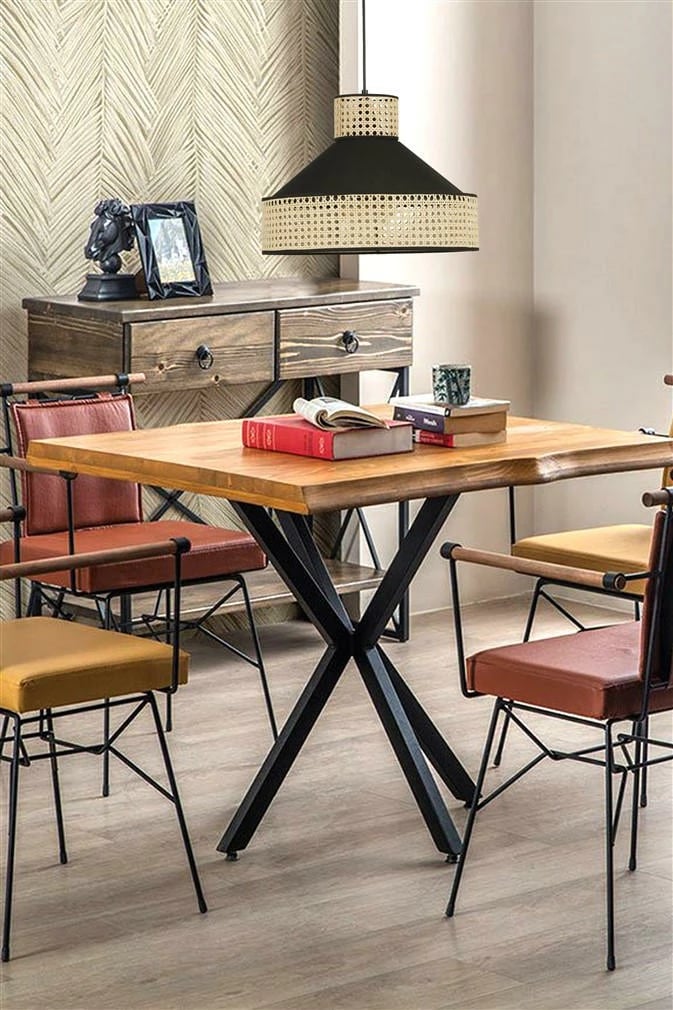 Llambë tavani Opviq, ratan, ngjyrë e zezë, Kevin Tekli