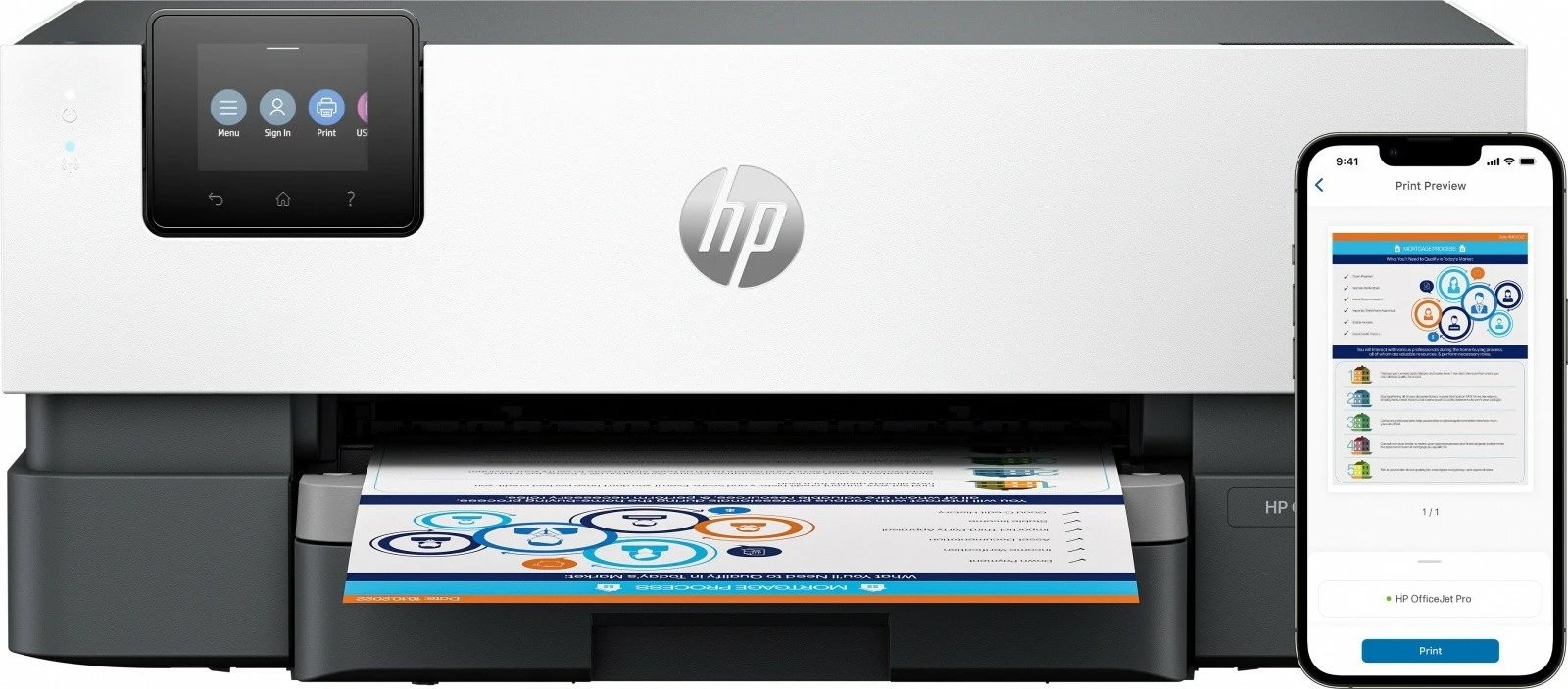 Printer multifunksional HP OfficeJet Pro 9110b, 5A0S3B, me ngjyra, i bardhë/zi