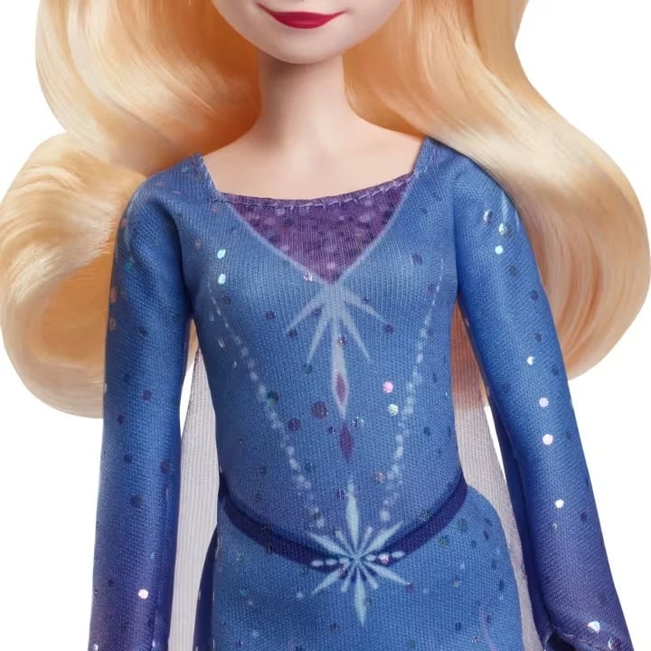 Kukull Elsa Disney Frozen, Mattel JBG53, me fustan të kaltër dhe patina akulli