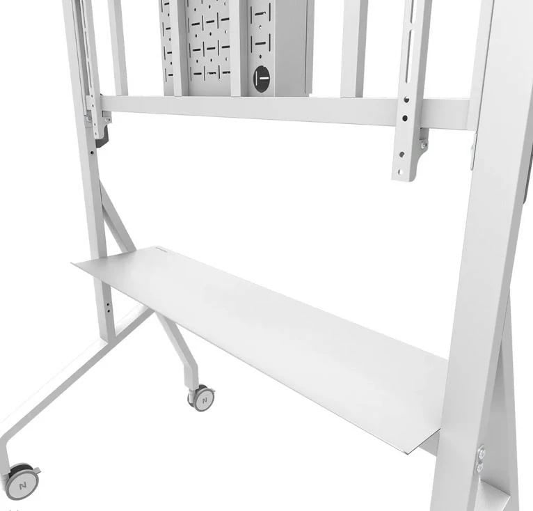 Stendë/karrocë mobile TV/monitor Neomounts MOVE Go XL FL50-575WH1, për 65-110", 125 kg, rregullim lartësie, rafte pajisjesh, e bardhë