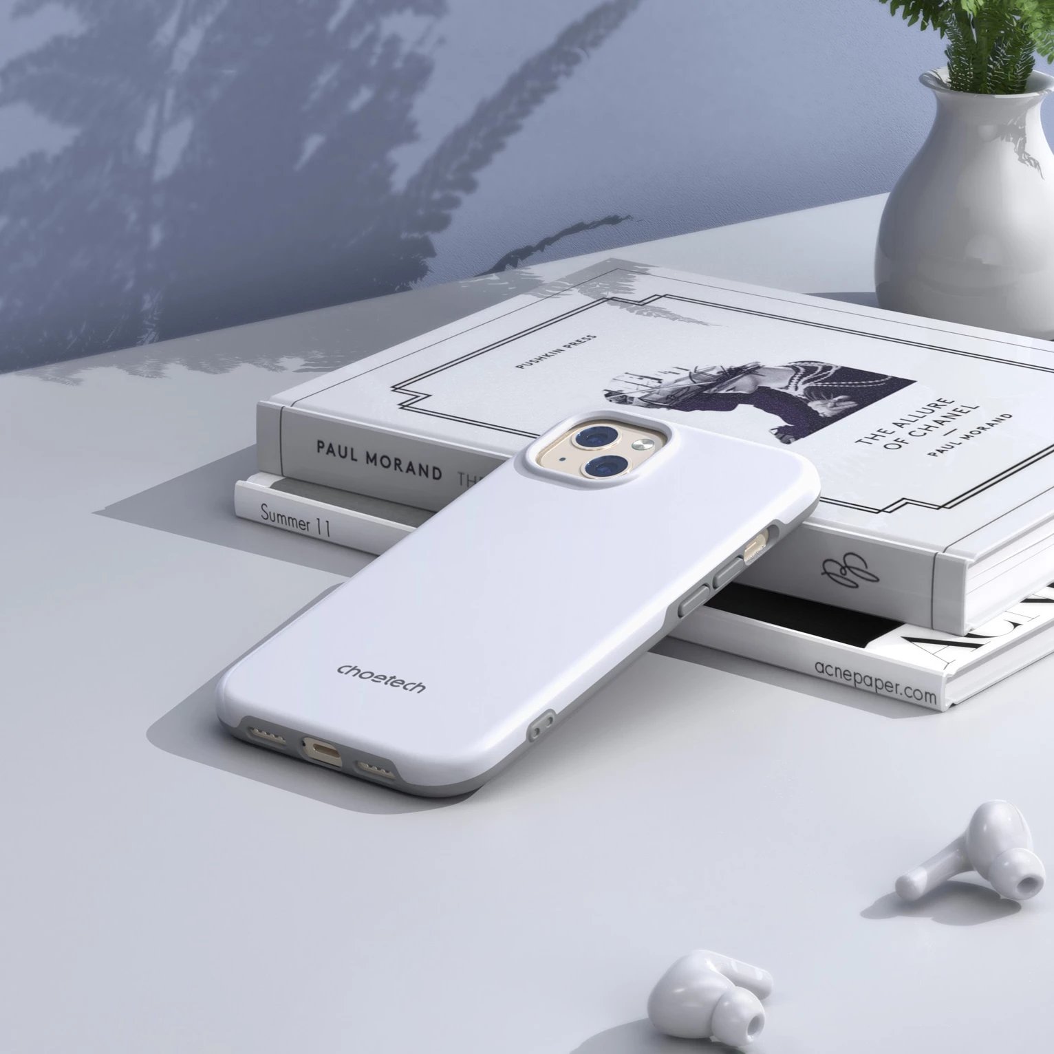 Mbështjellës Choetech PC0111-MFM-WH për iPhone 13 mini, i bardhë, Made For MagSafe