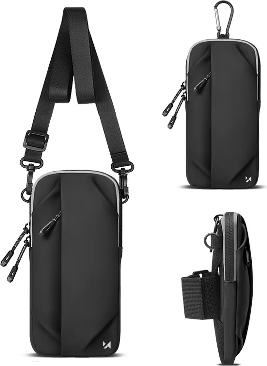 çantë krahu sportive për celular, Wozinsky WSDB-B, 19x10x2.5 cm 86 g, e papërshkueshme nga uji, e zezë