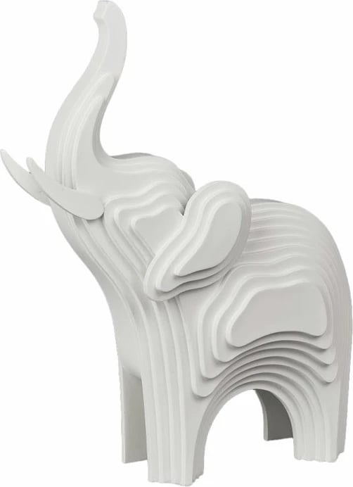 Dekor elefant ARCHI, rrëshirë, ngjyrë e bardhë mat, 28.4x11.7x35.7cm