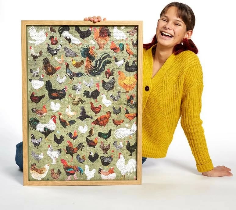 Puzzle CzuCzu Puzzlove Chickens 1000 pjesë, 48x68cm