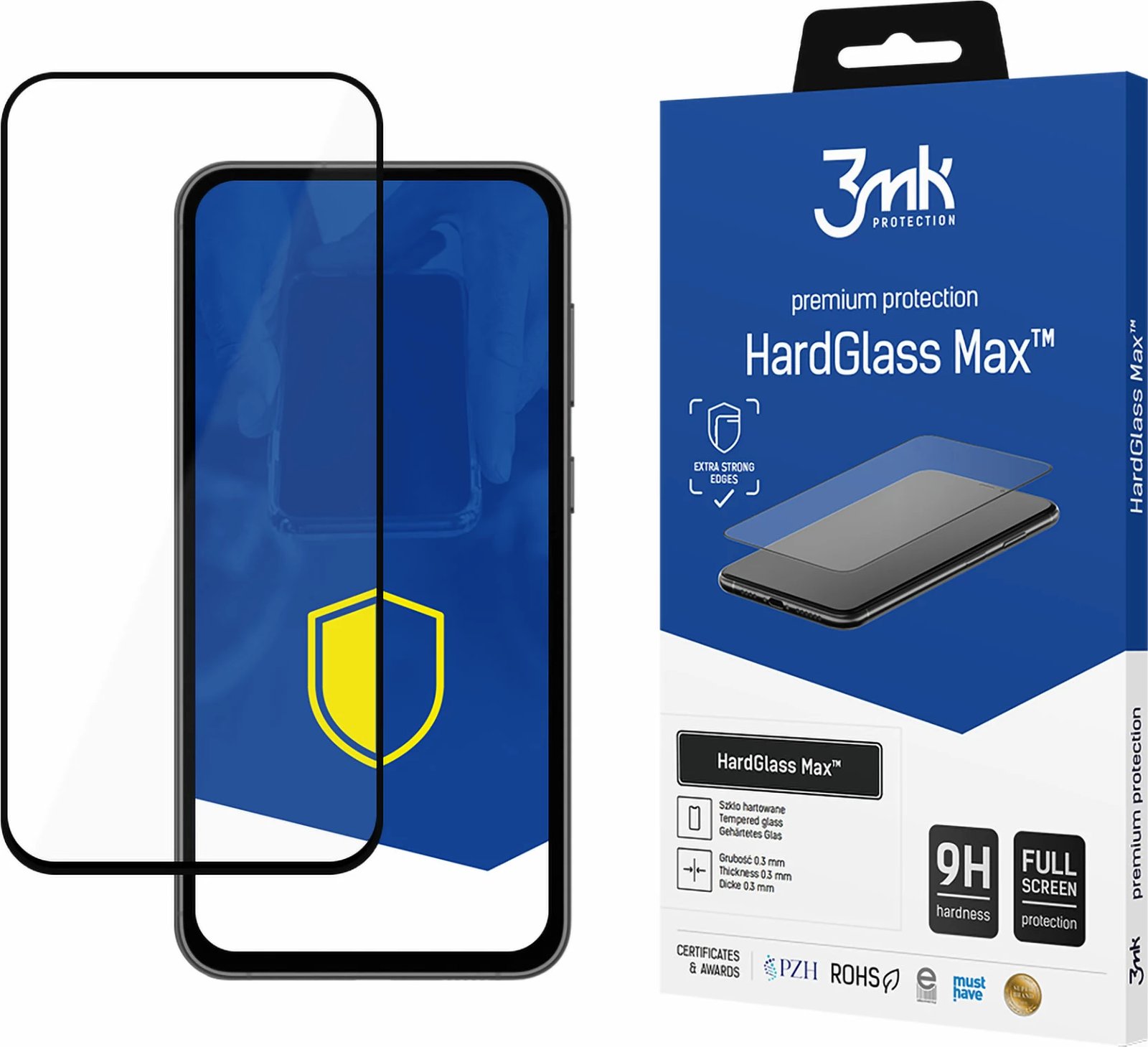 Xham mbrojtës 3mk HardGlass Max për Samsung Galaxy S23 FE, i zi