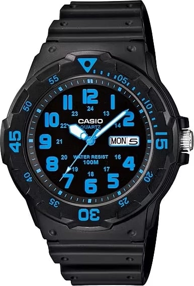 Orë dore CASIO SPORT DIVER 100M për meshkuj, e zezë