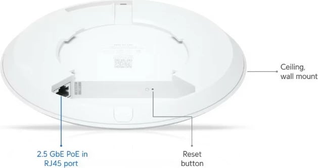 Access point UBIQUITI U7-Lite, WiFi 7, 2.5 GbE, i bardhë