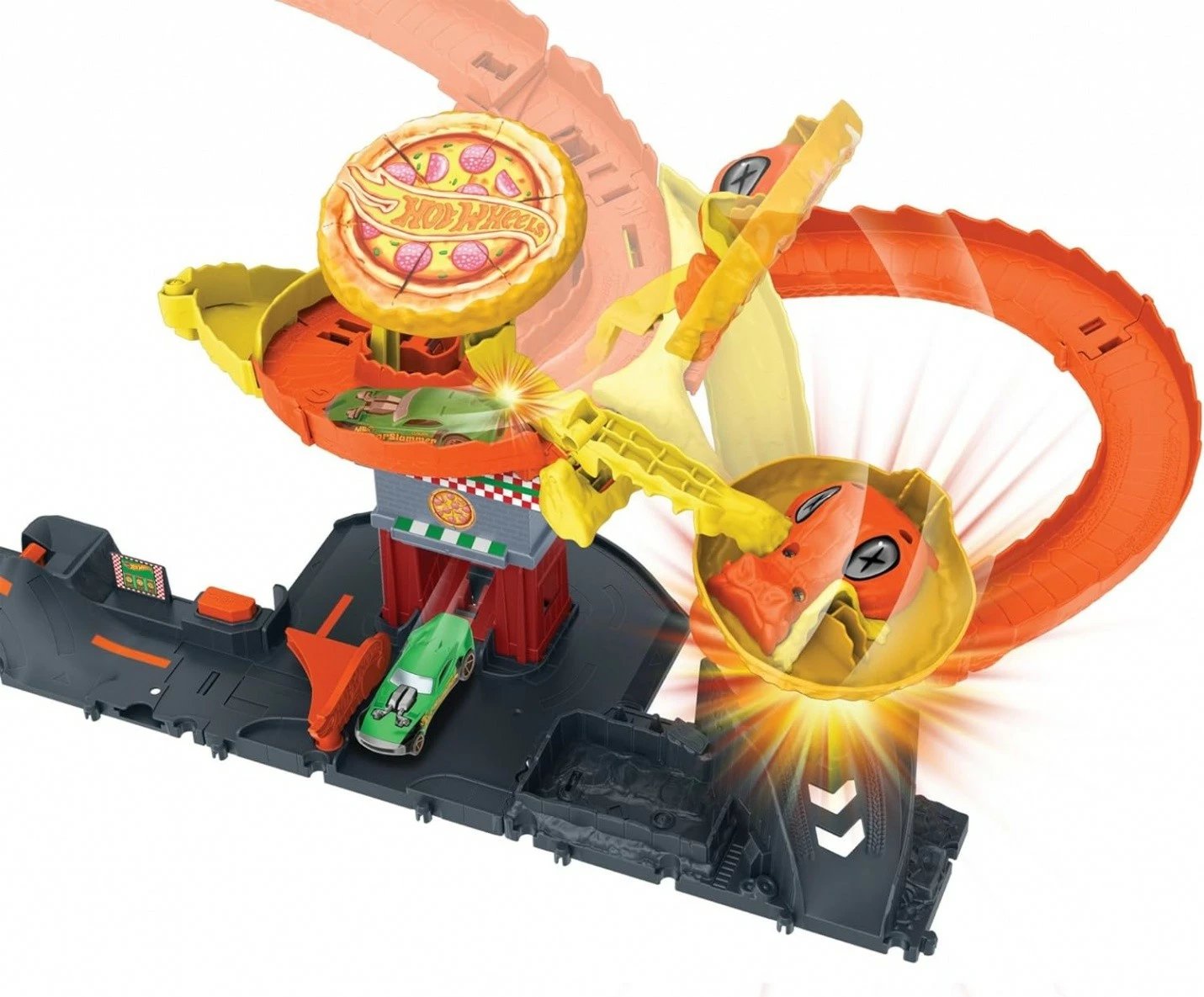 Set pistë lodër Hot Wheels City Odjazdowa Pizza Cobra Attack, plastikë, shumëngjyrëshe