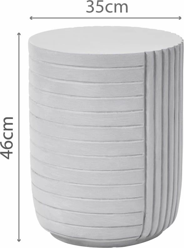 Tavolinë anësore gjeometrike, e bardhë, 35x35x46