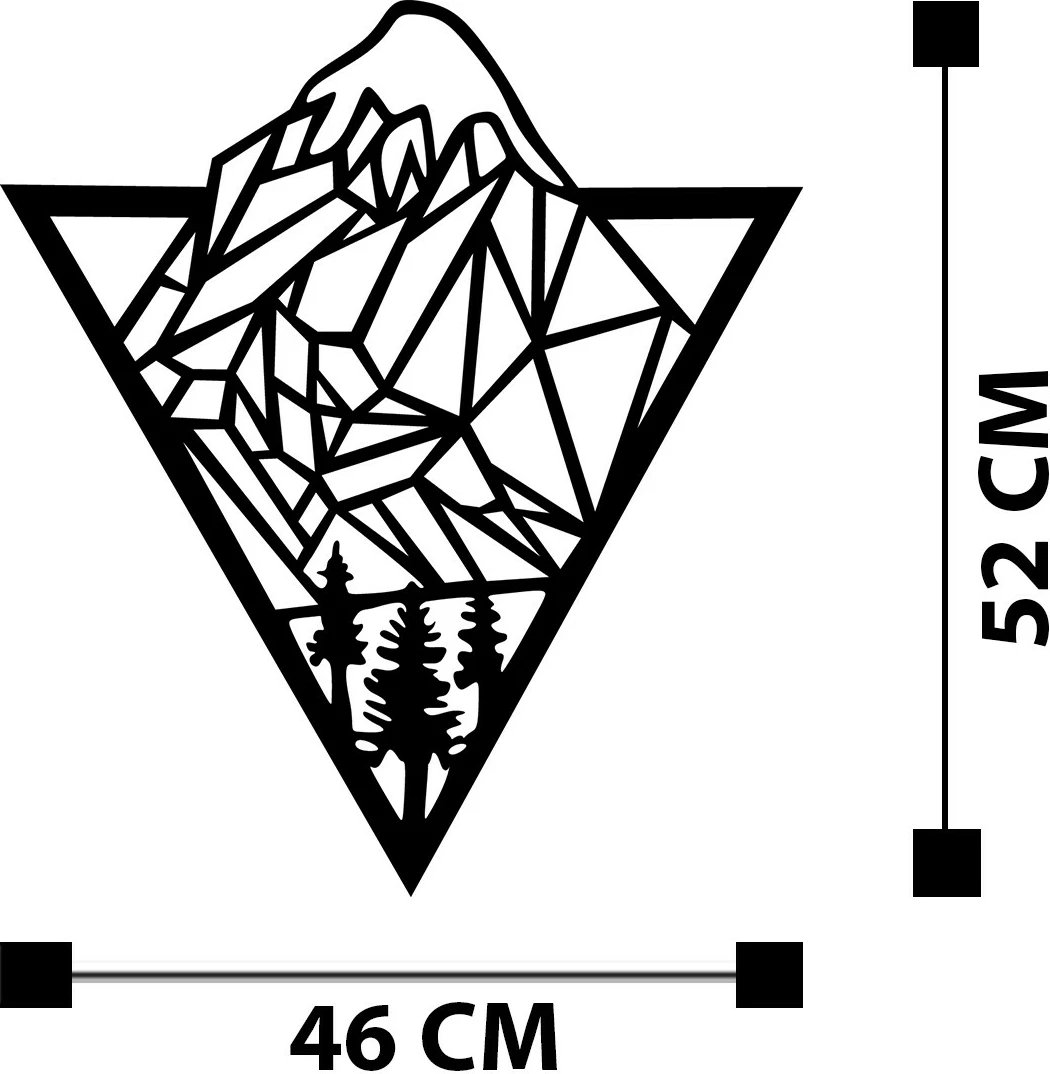 Aksesor dekorativ metalik për mur Wallity, Gokotta, ngjyrë e zezë, 46x52cm