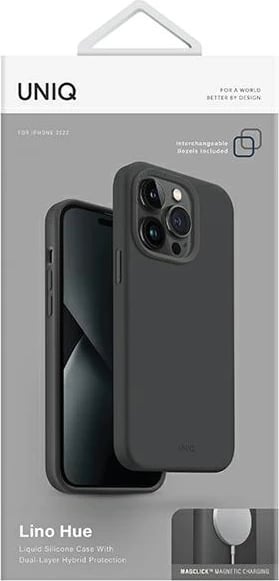 Mbështjellës UNIQ Lino Hue Magclick për iPhone 14 Plus, gri