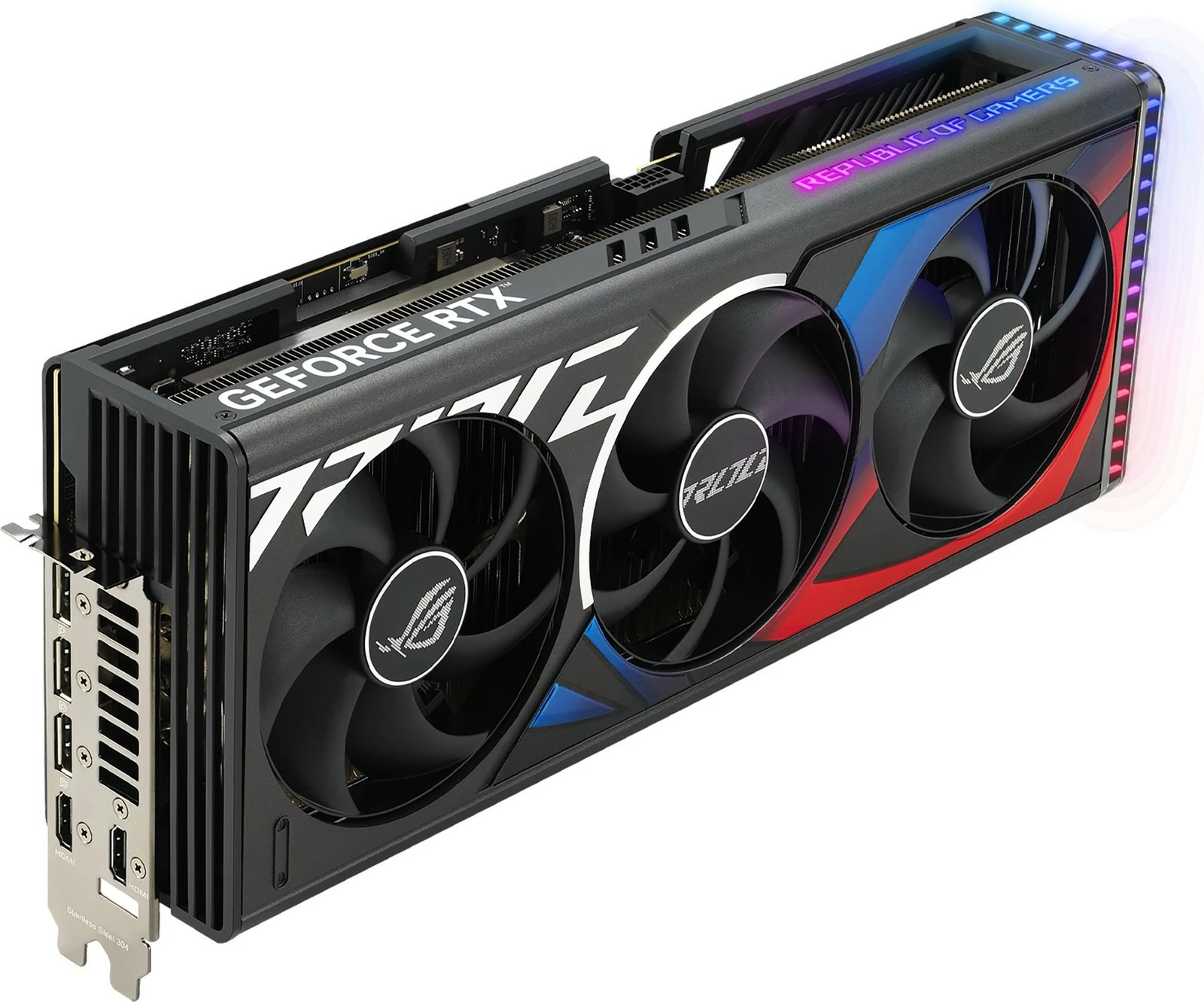 Kartelë grafike ASUS ROG Strix RTX 4080 SUPER, 16 GB, GDDR6X, PCI Express 4.0, Multicolour Kartelë grafike ASUS ROG Strix RTX 4080 SUPER, 16 GB, GDDR6X, PCI Express 4.0, Multicolour