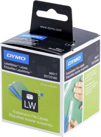 Etiketa vetëngjitëse, Dymo, 99017 Suspension File (S0722460) LabelWriter, pa BPA, FSC Mix, e bardhë