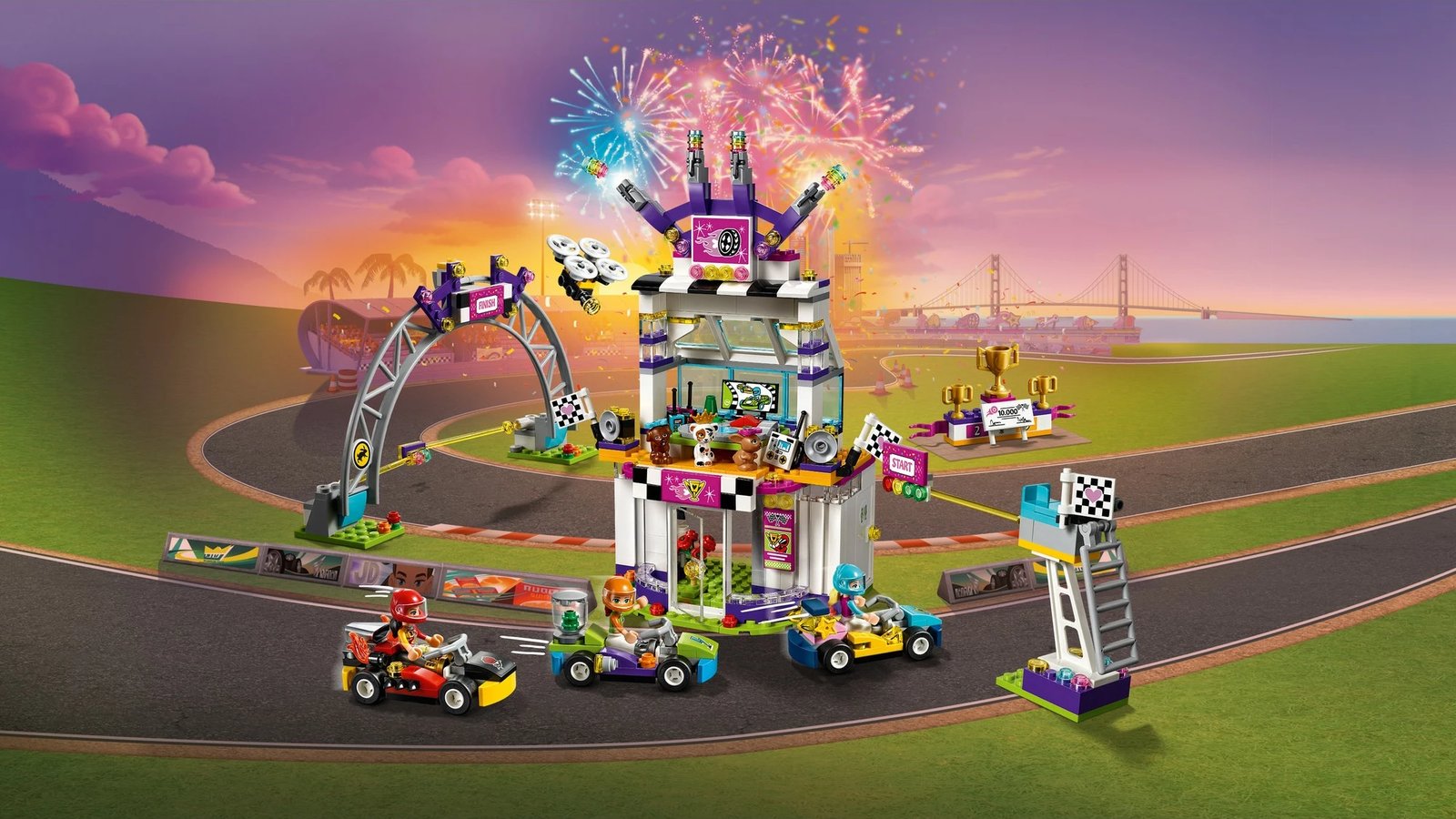 Set ndërtimi LEGO Friends The Big Race Day 41352, 648 pjesë Set ndërtimi LEGO Friends The Big Race Day 41352, 648 pjesë
