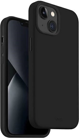Mbështjellës UNIQ Lino për iPhone 14 Plus, silikon, i zi