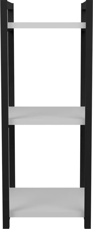 Raft dyshemeje Harvey, metal i zi dhe melaminë e bardhë, 33x28x70cm