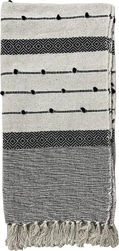 Batanije dekorative Sand, pambuk, e bardhë-e zezë, 125x150cm