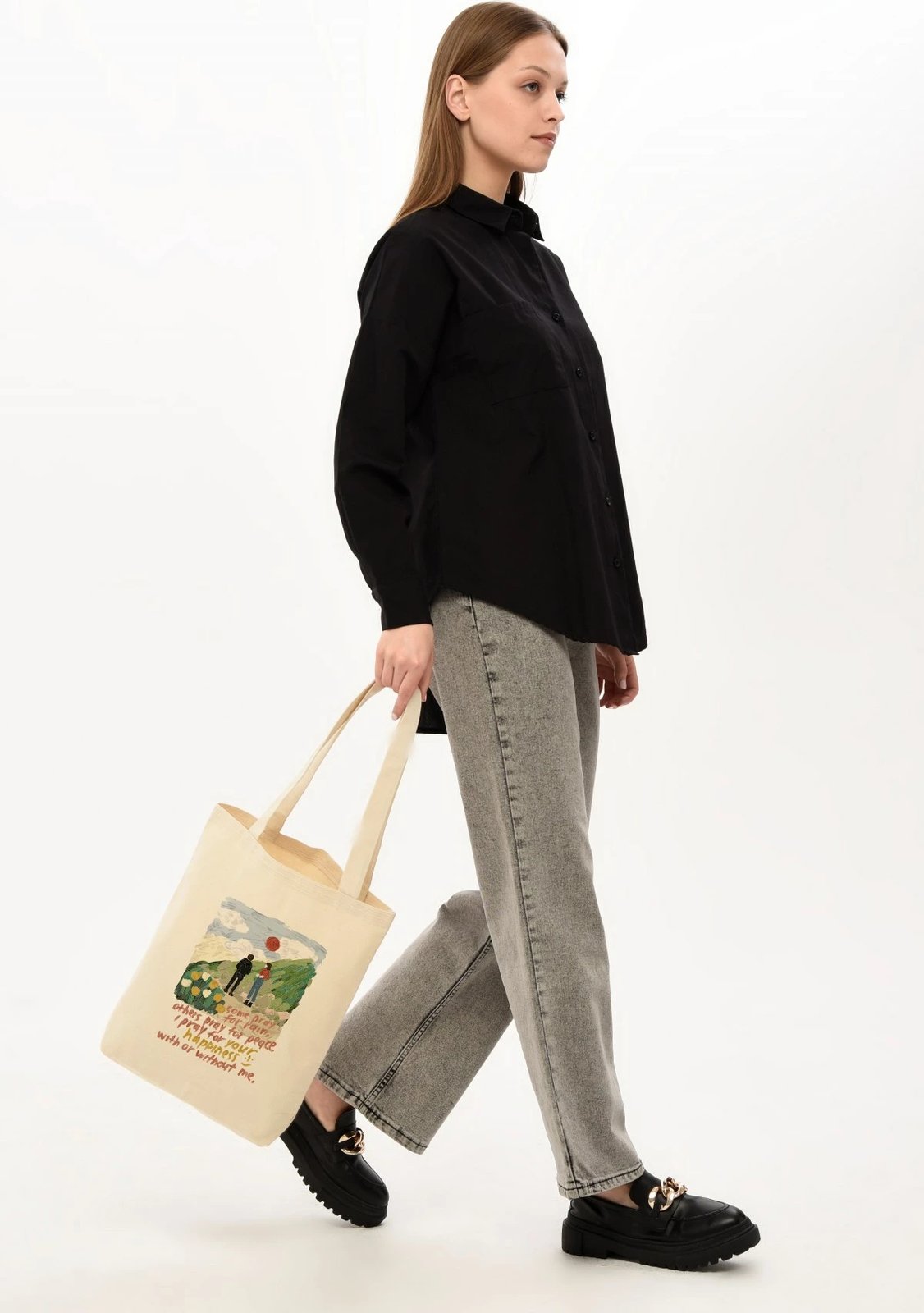Torbë tote Zoozie Bags, 0540, ngjyrë krem