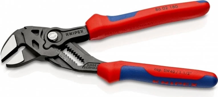 Pincerë Knipex 86 02 180, dorezë plastike, 180 mm, e kuqe