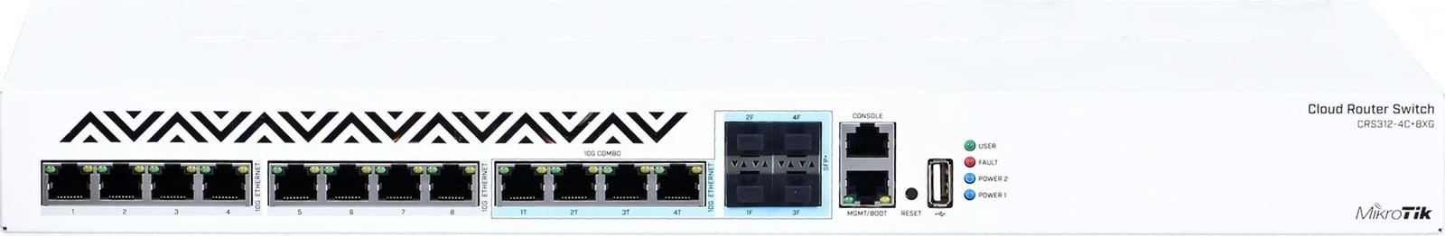 Switch MikroTik CRS312-4C+8XG-RM, L3, 10G Ethernet, Bardhë