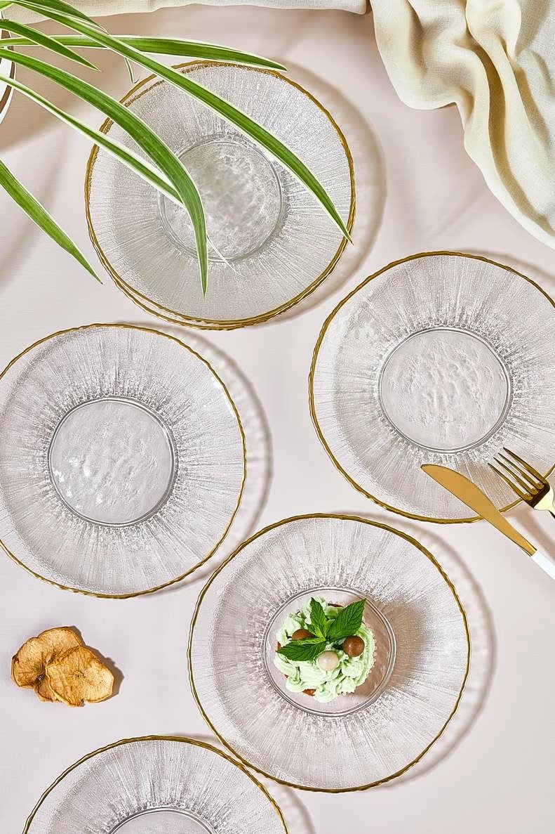 Set pjatash ëmbëlsirash (6 copë), Hermia, Ekol, transparent