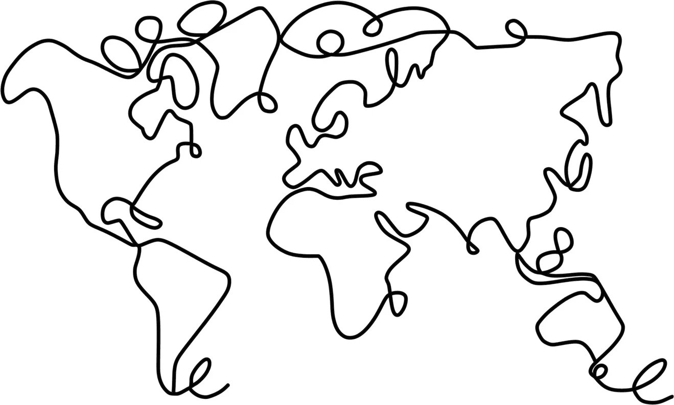 Aksesor dekorativ metalik për mur, hartë bote, Wallity