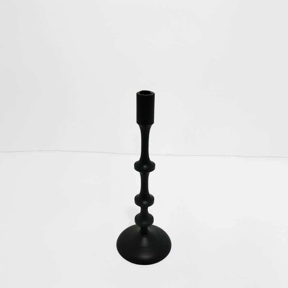 Mbajtëse qirinjsh NIO, alumin i zi, 13x13x34cm