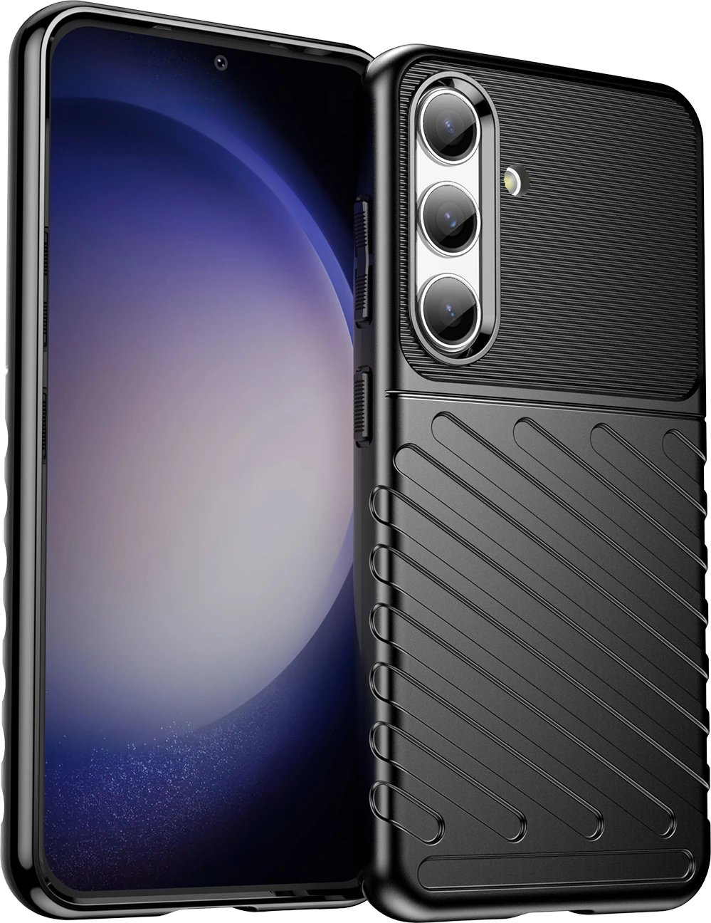 Mbështjellës Hurtel Thunder Case për Samsung Galaxy S24, TPU, zi